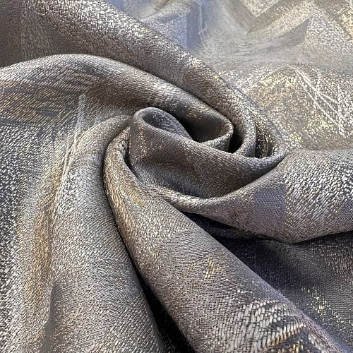 Ткань портьерная жаккард H-290 см 02-02-20466 серый/золото