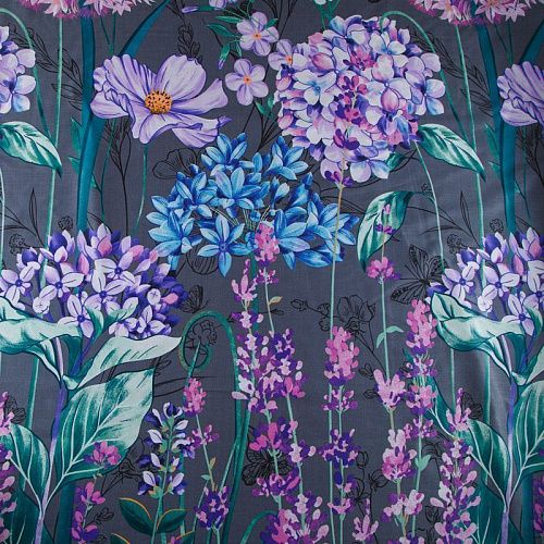 Сатин ш.220 см 007-13906 темно-серый принтованный