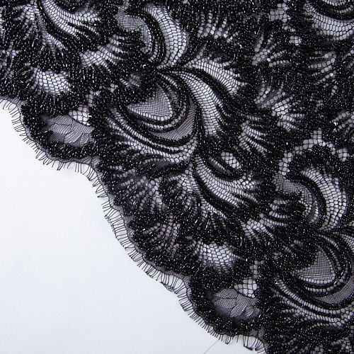 Шантильи с вышивкой и бисером 031-19788 черный