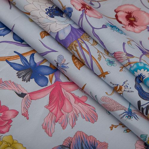 Хлопок Blumarine 063-19103 голубой принтованный