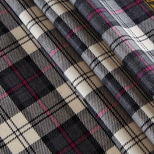 Ткань костюмная 025-12521 молочно-серый клетка