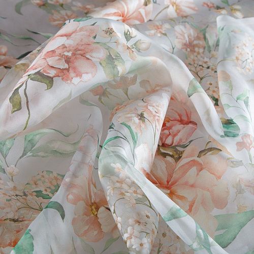 Органза шелковая Dior 039-16955 белый принтованный