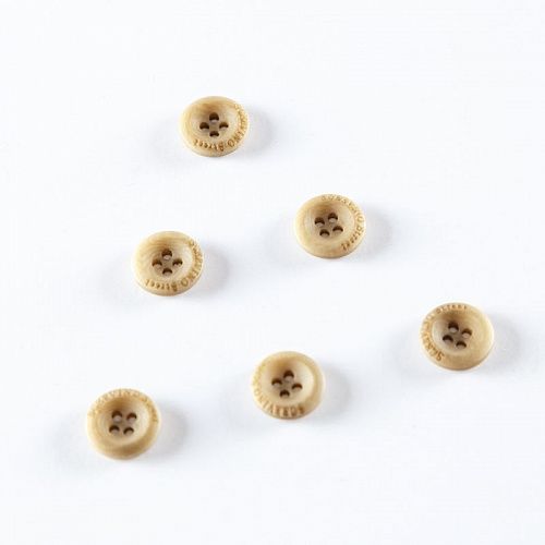 Пуговица с проколами 12 мм пластик 496897 бежевый