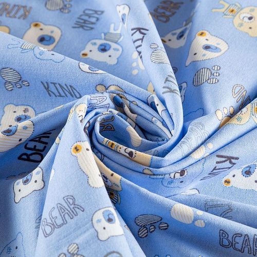 Фланель 060-03544 голубой принтованный