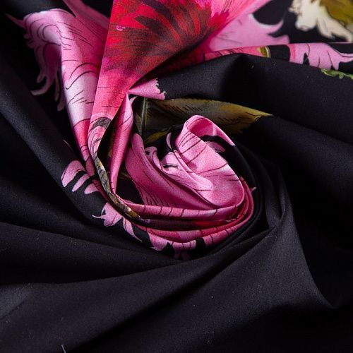 Поплин 063-19925 черный принтованный