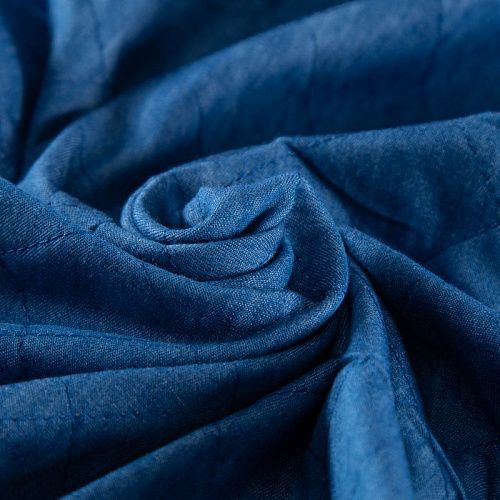 Курточный стеганный джинс с утеплителем 033-20085 синий