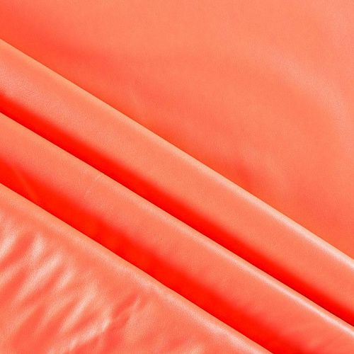 Экокожа К05-553 неоновый оранжевый однотонный
