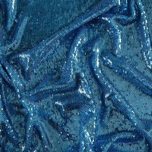 Пайетки на сетке 055-16397 лазурно-голубой