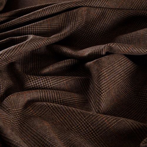 Ткань костюмная  025-14442 коричневый принтованный