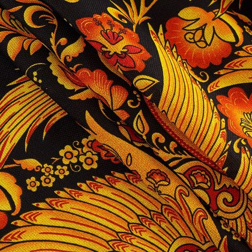 Рогожка 048-13897 черный принтованный