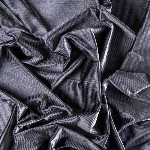 Бархат с люрексом К33-551 серый однотонный