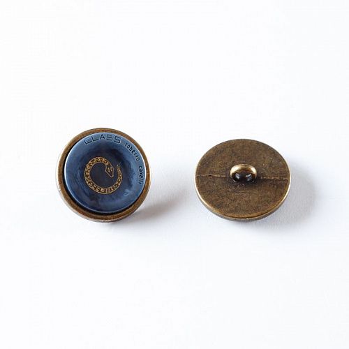 Пуговица на ножке 20 мм металл 494800 бронза/темно-серый