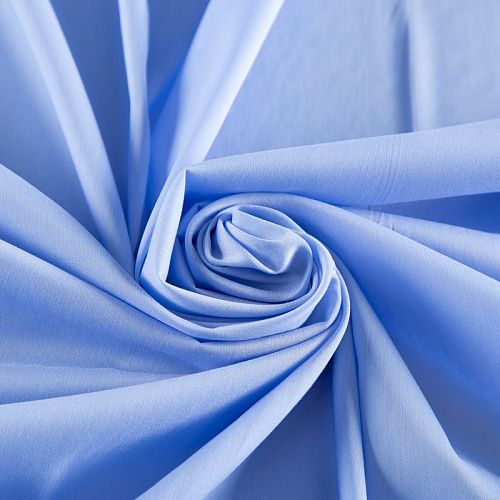 Поплин стрейч 063-20061 голубой однотонный