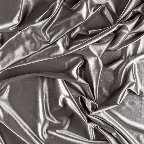 Бархат-лайкра К33-763 серебристо-серый однотонный