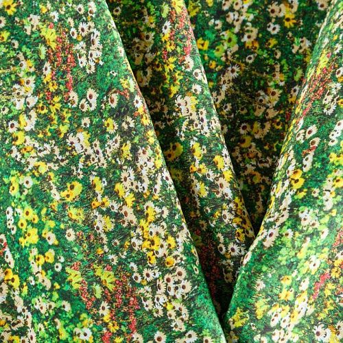 Вискоза 009-05885 зеленый принтованный