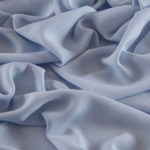 Крепдешин шелковый 028-14724 разбеленный серо-голубой однотонный