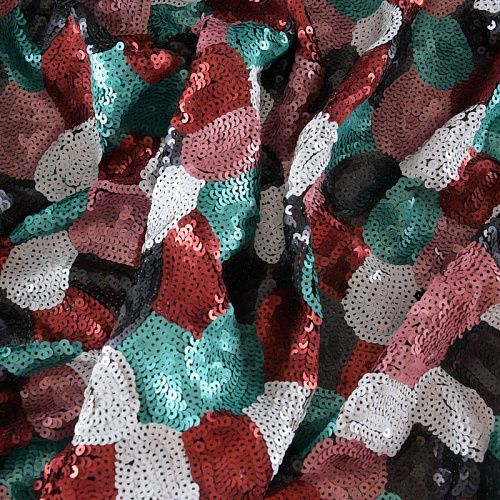 Пайетки на сетке 055-11779 мультиколор