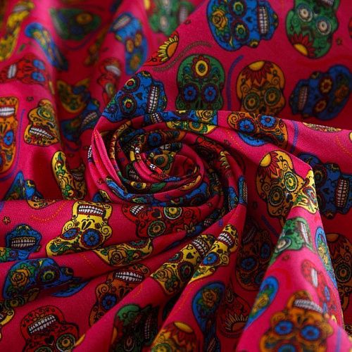 Поплин 063-16606 фуксия принтованный