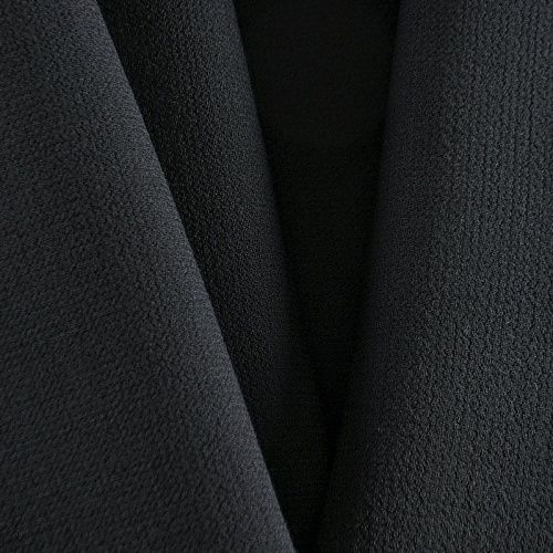 Креп двойной 026-12042 черный однотонный