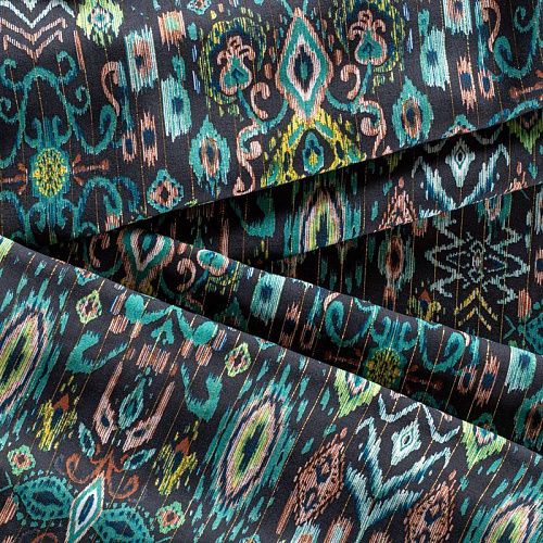 Вискоза с люрексом 009-00899 черный принтованный