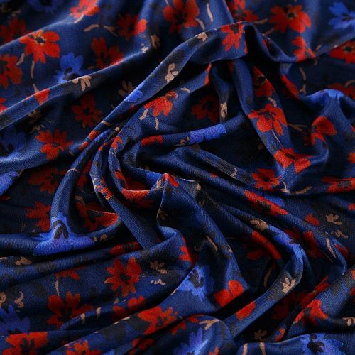 Трикотаж холодный 056-12493 темно-синий принтованный