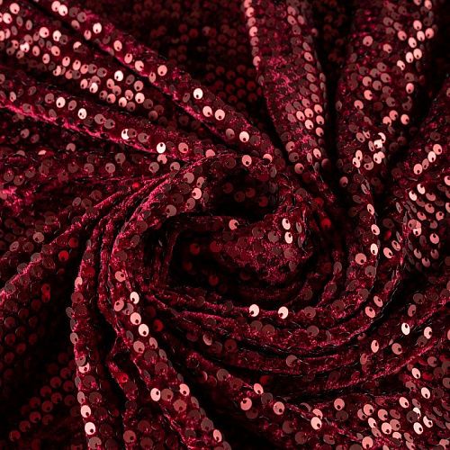 Бархат с пайетками К24-046 гранатовый