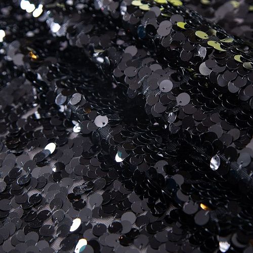 Пайетки на сетке 050-19866 черный