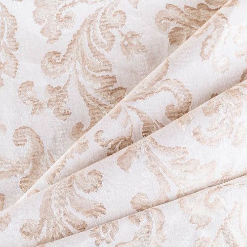 Ткань портьерная лен Т274-02-15 песочный жаккардовый