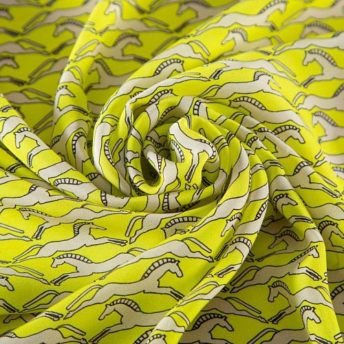 Вискоза 009-20095 желтый неон принтованный