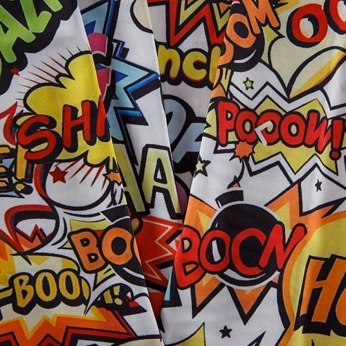 Шелк синтетический 065-13929 белый принтованный