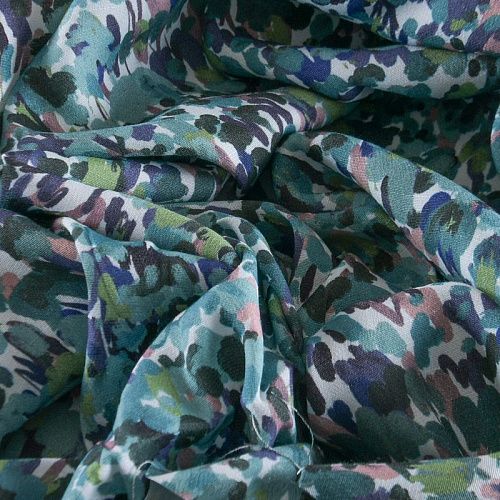 Креп 026-12179 зеленый мультиколор