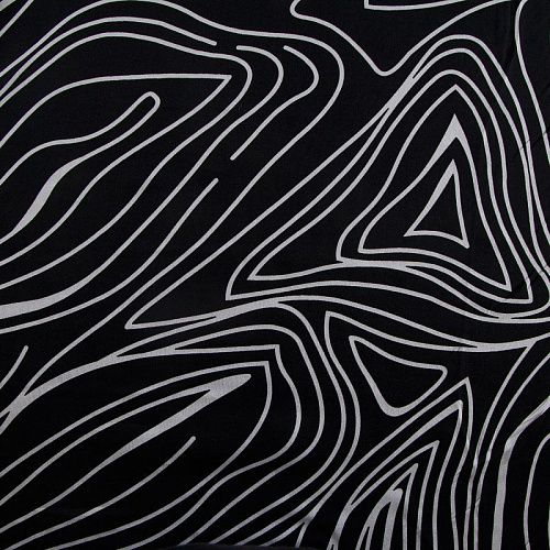 Штапель 069-17528 черный принтованный