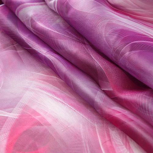 Шифон 068-17465 розово-сиреневый принтованный