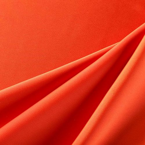 Сатин стрейч 001-07634 оранжево-красный однотонный