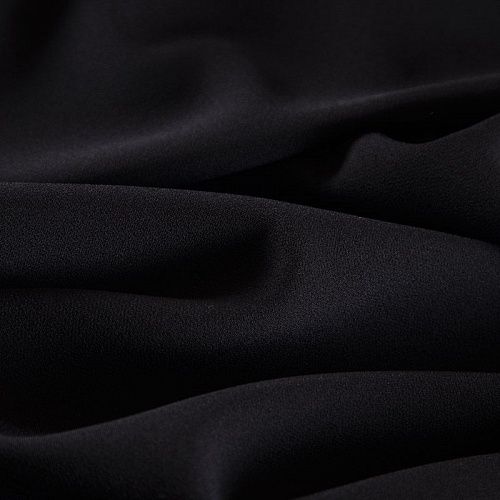 Креп стрейч 026-17199 черный однотонный