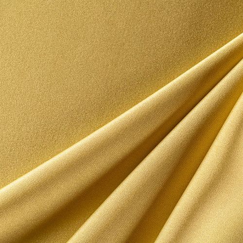 Шелк синтетический стрейч К30-632 горчичный однотонный