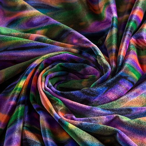 Бархат 002-04309 фиолетовый принтованный