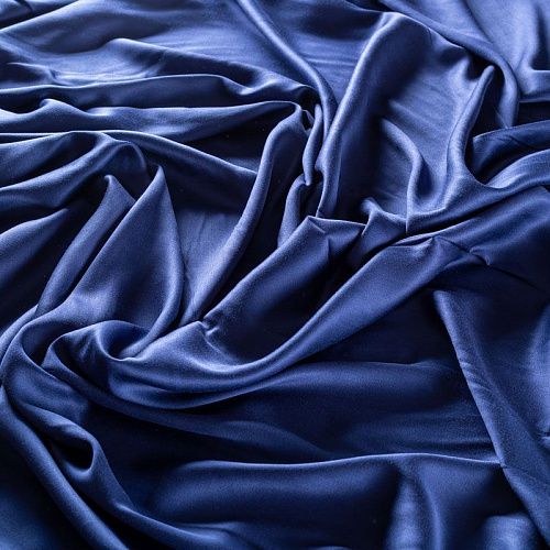 Шелк-штапель 069-01702  col.2 темно-синий однотонный