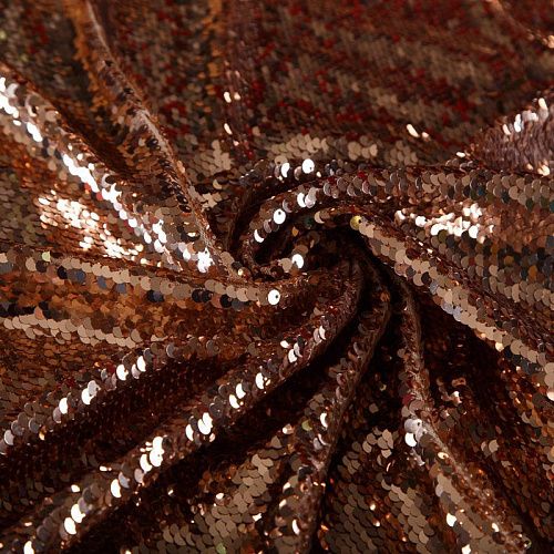 Пайетки на сетке 055-16860 золотисто-медный