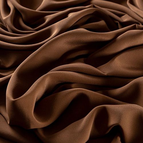 Крепдешин натуральный 028-09435 корица однотонный