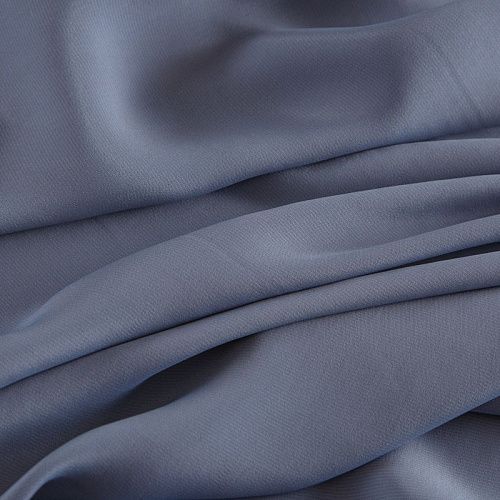 Крепдешин шелковый 028-14695 голубовато-серый однотонный