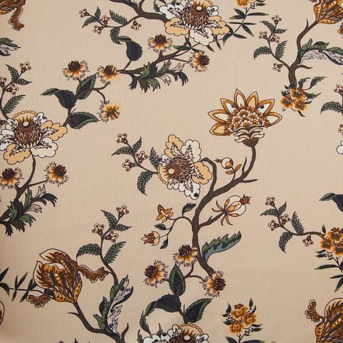 Шерсть плательная 066-12339 ванильный принтованный