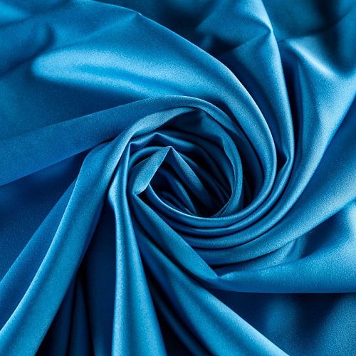 Шелк синтетический стрейч К1-376 сине-голубой однотонный
