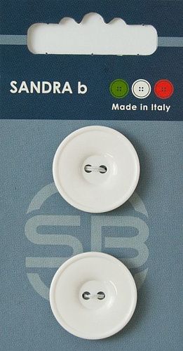 Пуговицы SANDRA 23 мм пластик 2 шт CARD021 белый