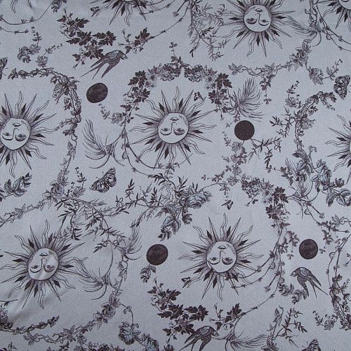 Шифон шелковый 068-19175 голубой принтованный