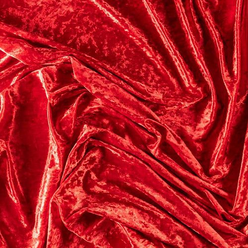 Бархат крэш К33-657 красный однотонный
