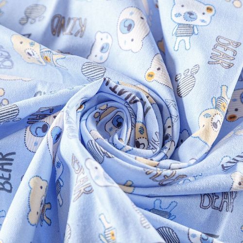 Фланель 060-09937 голубой принтованный