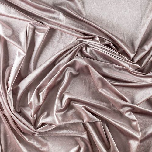 Бархат-лайкра К33-692 пудрово-розовый однотонный