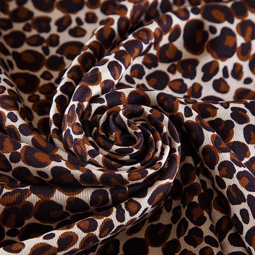 Креп вискозный 026-17668 молочный принтованный