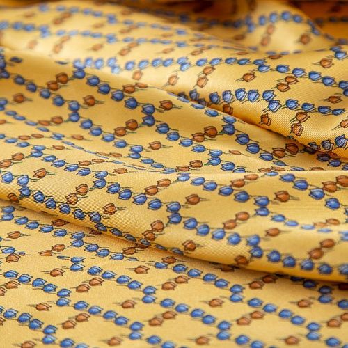 Твил-шелк натуральный купон (крой) 064-19897 желтый принтованный